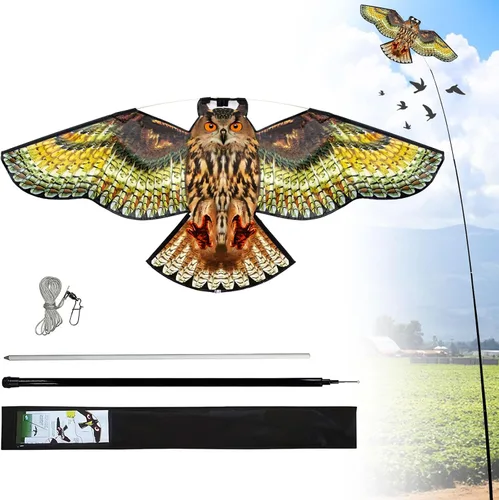 Vista 14 de Cometa de Halcón para Aves, Cometa Voladora para Protección de Cultivos Espantapájaros, Cometas Voladoras Sin Mástil - Estilo E