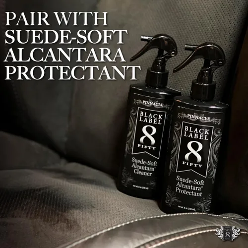 Vista 2 de Pinnacle Black Label Suede-Soft Alcantara® Cleaner (8 oz): Cuidado premium para superficies de microgamuza y Alcántara, elimina suavemente