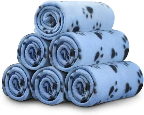 Vista 9 de Comsmart - Manta cálida con estampado de huellas para perros y gatos