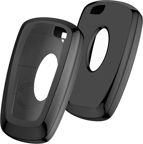 Vista 6 de ELOHEI para Ford Funda para Llavero, Funda Protectora Blanda de TPU para Llavero para Ford Fusion F150 F250 F350 F450 F550 Edge Explorer Escape Negro
