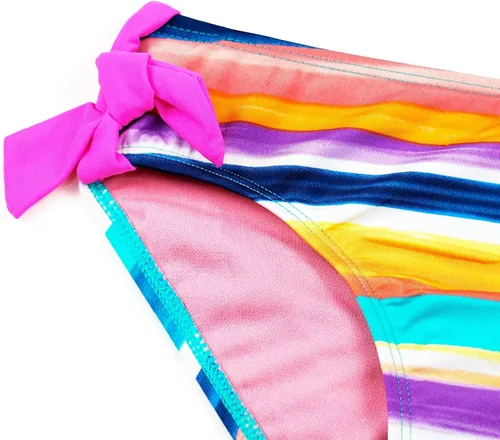 Vista 7 de Scuping Traje de baño de dos piezas con tiras degradadas para niñas