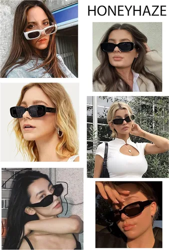 Vista 7 de Retro Rectangle Sunglasses for Women Trendy 90s Vintage Sunglasses UV400 Protection Narrow Square Frame