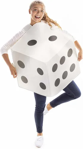 Vista 2 de High Rollin' Dice Disfraz de Halloween para parejas, paquete de 2 divertidos disfraces de casino d6