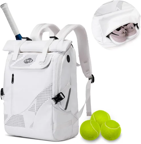 Vista 8 de UMGG - Mochila de tenis para mujeres y hombres con capacidad para 2 raquetas con compartimento para zapatos, mochila grande de pickleball