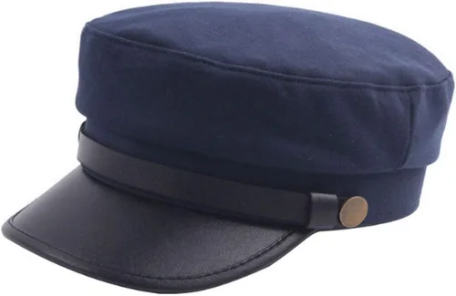 Vista 2 de Brcus Gorra para hombre y mujer, diseño de capitán de marinero, boina de pico