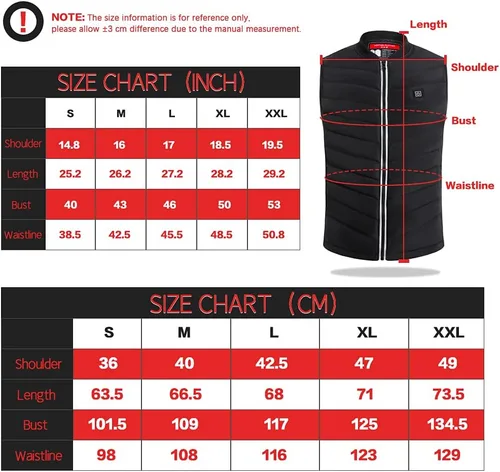 Vista 6 de Heated Vest for Men Women with Battery Pack Included USB Electric Heating Vest Rechargeable Lightweight Warming vests