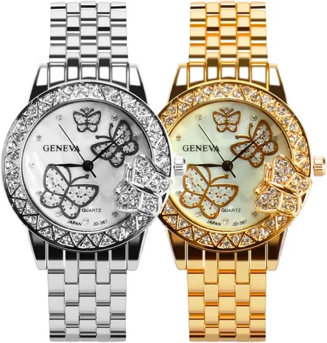 Vista 7 de Reloj de pulsera de acero para mujer, pulsera de cuarzo, grandes regalos