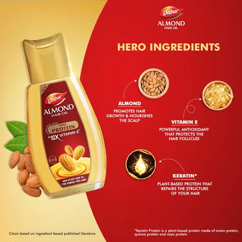 Vista 5 de Dabur Aceite para el cabello de almendras 16.9 fl oz