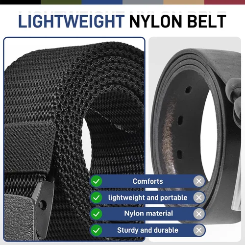 Vista 3 de UNGGJKB Men's Tactical Belt, Nylon Casual Elastic Belt, Work Belt That Can Be Cut And Adjusted