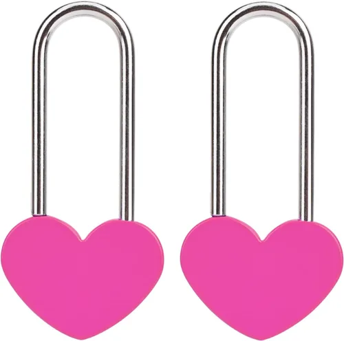 Vista 39 de Candado de amor VeYocilk de 3.5" 50mm en forma de corazón, candado de corazón negro para deseos de amor, ideal para bodas, San Valentín
