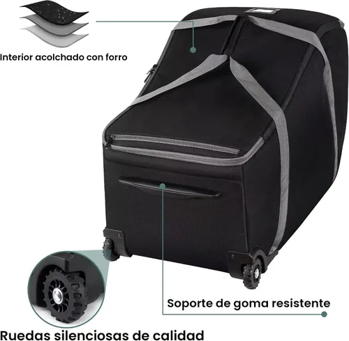 Vista 6 de Bolsa de viaje para asiento de coche infantil SCTEL Compatible con Doona, asiento de coche y base, Chicco Keyfit 35 y base, bolsa de viaje Doona