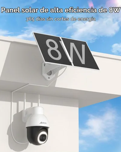 Vista 8 de ANRAN Cámara de seguridad solar de grabación 24/7 al aire libre