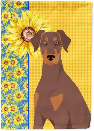 Vista 33 de Caroline's Treasures WDK5313GF Bandera de jardín con diseño de girasoles de verano, color negro y tostado, Airedale Terrier para buzón, bandera