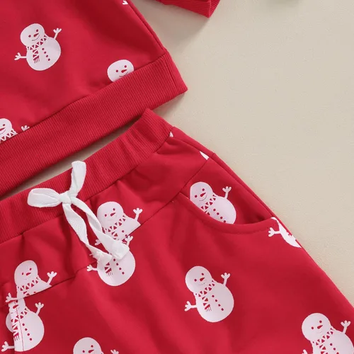 Vista 5 de Conjunto de sudadera de Papá Noel para bebé, niño, niña, ropa de Navidad para otoño e invierno