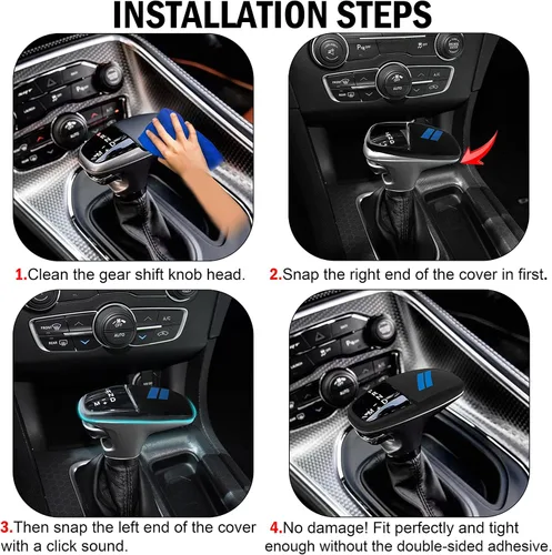 Vista 7 de Cubierta para cabeza de palanca de cambio para accesorios Dodge Charger 2015-2023 Challenger 2015-2024 Durango 2016-2025 2026, inserto