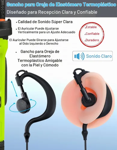Vista 2 de commountain XPR 3500e XPR 3300e Auricular con Micrófono Compatible para Radios Motorola XPR3300e XPR3500e XPR3300 XPR3500, Auricular en Forma de G