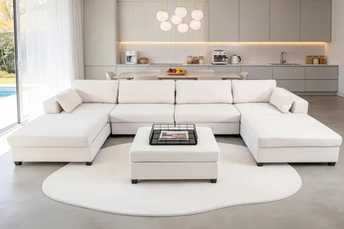 Vista 11 de 113" sofá seccional modular de gran tamaño del asiento profundo, sofá