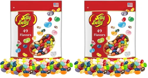 Vista 7 de Bolsa con cierre hermético con 49 sabores surtidos de gomitas Jelly Beans, sin gluten ni grasa, bolsa para compartir de caramelos masticables