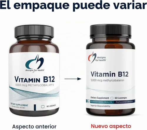 Vista 6 de Pastillas de vitamina B12 de Designs for Health - Vitaminas B12 de 5000 mcg de metilcobalamina - Suplementos de vitamina B12 - Vegano + Sin GMO