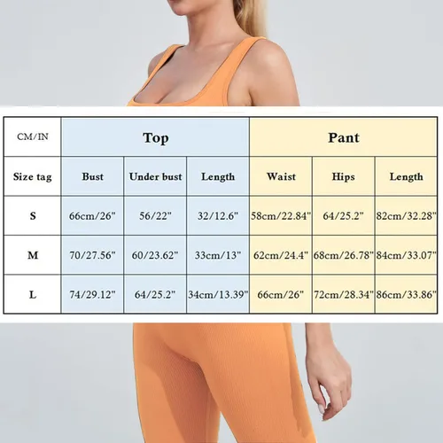 Vista 6 de Conjuntos de entrenamiento para mujer, 2 piezas, sin costuras, cintura alta, conjunto de brasier deportivo, ropa deportiva para yoga