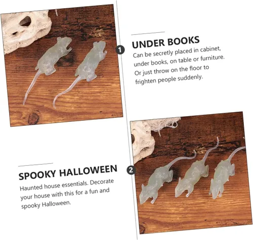 Vista 5 de 20Pcs Luminous Fake Mouse Halloween Prank Props Creepy Simulated Mice for Haunted House Party Decorations and Scary Trick Accessories