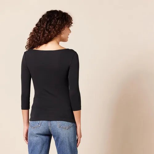 Vista 3 de Tienda Essentials Camiseta de manga 34 con cuello barco para mujer