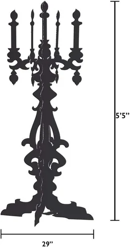 Vista 2 de Candelabro negro Lifesize Cartón Standup