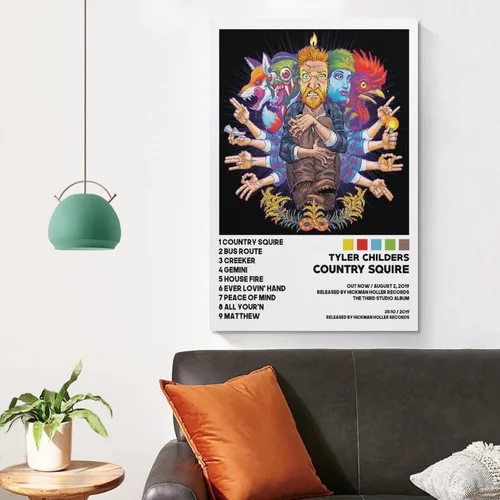 Vista 4 de Tyler Childers - Póster de Squire Country Squire para habitación, póster estético para habitación, arte de pared para dormitorio, 12 x 18 pulgadas