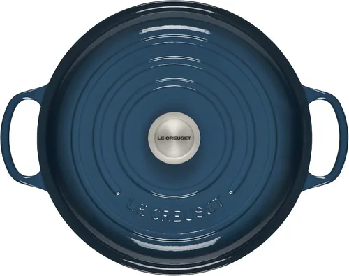 Vista 3 de Le Creuset Signature Cacerola de hierro fundido esmaltado, 3.5 cuartos de galón, color verde azulado oscuro (Deep Teal)