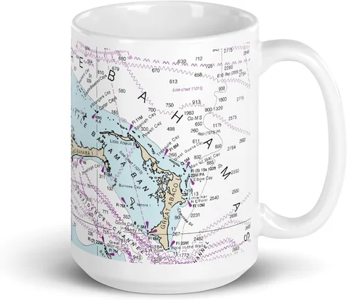 Vista 3 de Florida to the Abacos Bahamas Nautical, 15oz - NOAA Cartas Náuticas
