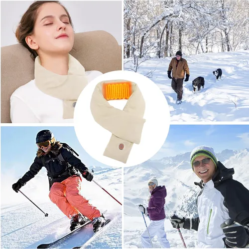 Vista 6 de ASLDOIWEH Heated Scarf for Women & Men Christmas Gifts, Electric Heating Scarf with 4000 mAh Power Bank, Neck Heating Pad for Neck Pain, USB