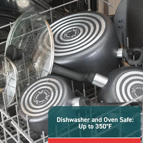Vista 6 de T-Fal Initiatives Juego de 2 piezas de sartén antiadherente, 8.5, 10 pulgadas, apto para horno y asador hasta 350F, juego de utensilios de cocina
