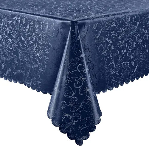 Vista 41 de Smiry Mantel cuadrado, mantel de vinilo resistente al agua, lavable, para cocina y comedor (azul bebé, 54 x 54 pulgadas)
