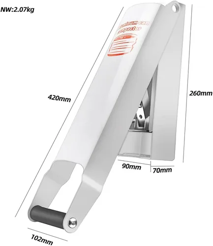 Vista 2 de Compactador de latas de aluminio blanco – Trituradora de latas de metal de 8/12/16 oz para montaje en pared resistente para seltzer de aluminio