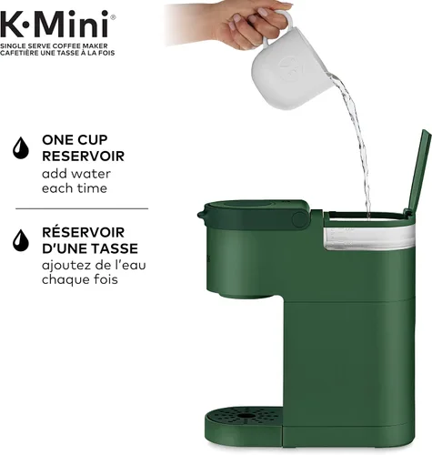 Vista 2 de Keurig K-Mini - Cafetera de cápsulas K-Cup de una sola porción, con un diseño ultra elegante, Evergreen
