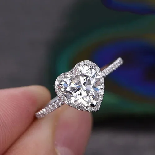 Vista 7 de Iumer - Anillo de zircón de dos piezas con incrustaciones de diamantes de imitación artificiales para mujer, talla 6-10.
