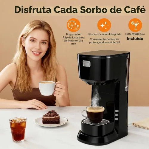 Vista 6 de Cafetera, cafetera de una sola porción para cápsulas K y negro
