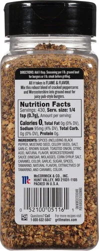 Vista 12 de McCormick Grill Mates Worcestershire Pub Burger Seasoning - Condimento para hamburguesas, 10.62 oz