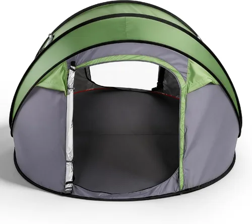 Vista 12 de Tienda de campaña desplegable fácil para 4 personas, instalación automática impermeable, 2 puertas, tienda de campaña familiar instantánea