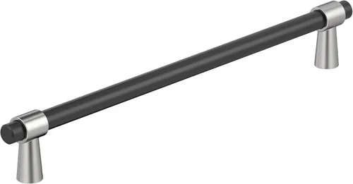 Vista 17 de Amerock BP37385FBG10 Mango de gabinete negro mate/níquel satinado Mango de gabinete de 3 pulgadas (76 mm) de centro a centro Mergence