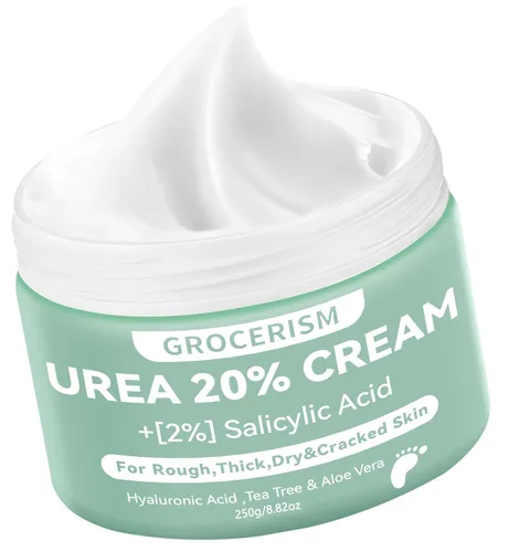 Vista 10 de Crema de urea 20 por ciento para pies más 2% ácido salicílico 5.29 oz Crema de pies y manos de máxima fuerza con ácido hialurónico, árbol de té