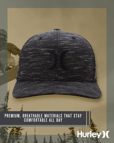 Vista 4 de Hurley Gorras para hombre - One & Only Flexfit Textures Cap - Sombreros ajustados para hombre, S-XL