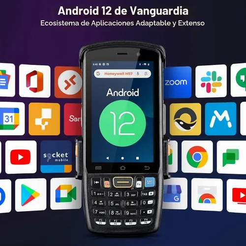 Vista 2 de MUNBYN - Escáner de código de barras Android 082Pro, Android 12 PDA, funciona con el motor de escaneo de código de barras Honeywell HS7, computadora