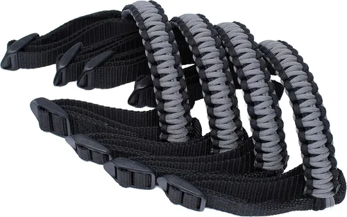 Vista 15 de BubbasGarageTv - Asas de agarre Paracord para Jeep Wrangler JL y Jeep Gladiator JT (negro)