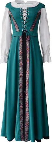 Vista 3 de Gothic Clothing Women, Womens Renaissance Ball Gown Victorian Dress with Puffed Sleeves Lace Gothic Dress