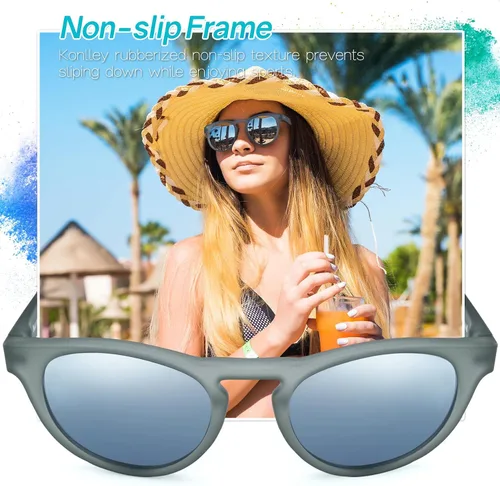 Vista 4 de Lentes de sol de ojo de gato, retro, vintage, antideslizantes, redondos, para hombres y mujeres, lentes polarizadosno polarizados, protección UV