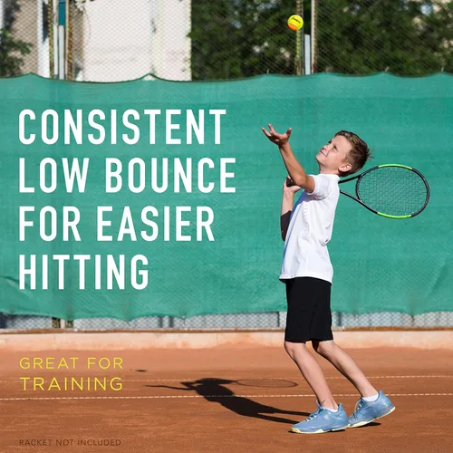 Vista 3 de Franklin Sports Pelotas de tenis para principiantes, sin presión, rebote bajo para principiantes, ideales para entrenamiento + práctica, paquete
