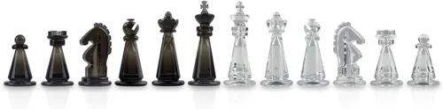 Vista 3 de Piezas de ajedrez transparentes, solo piezas de ajedrez sin tablero compatible con juego de ajedrez magnético