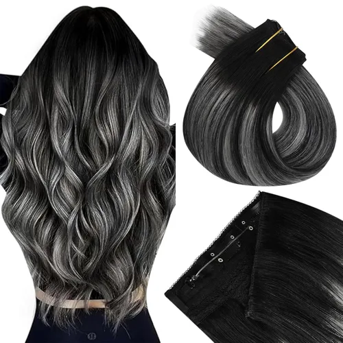 Vista 133 de Easyouth Extensión de cabello humano rubio con cola de caballo, extensiones de cabello humano rubio dorado con reflejos rubios, extensiones