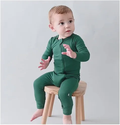 Vista 2 de Baby Unisex Soft Footies Zipper Closure Footless Pajama Sleepers Pjs N' Plays One-Piece Romper 0-24M